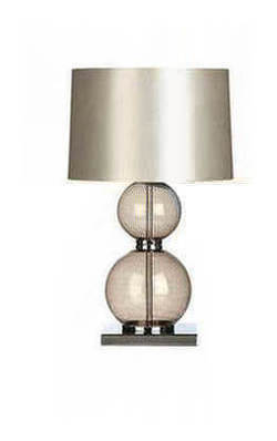 Smoked Glass and Chrome Ball Design Table Lamp